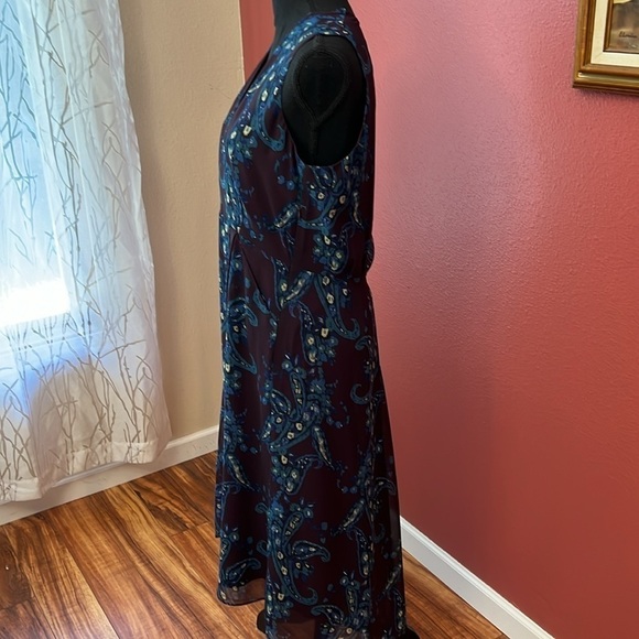 Cabi Treasure Paisley Crossover Style V Neck Midi Dress Style 3461 - Picture 7 of 12